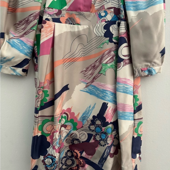 SEE BY CHLOE Dress Colorful Floral Pattern Puff Sleeve Party NWOT Size 2 EU 38 - Picture 6 of 11